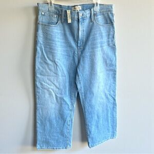NWT Madewell Slim Wide-Leg Crop Jeans in Reggie Wash Size 32
